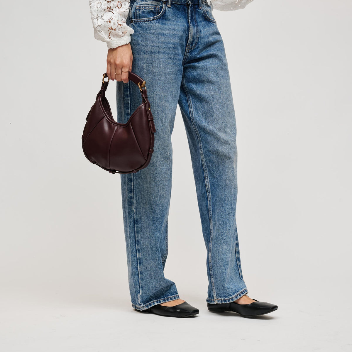 Woman wearing Wine Urban Expressions McCarthy - Small Hobo 840504211997 View 3 | Wine