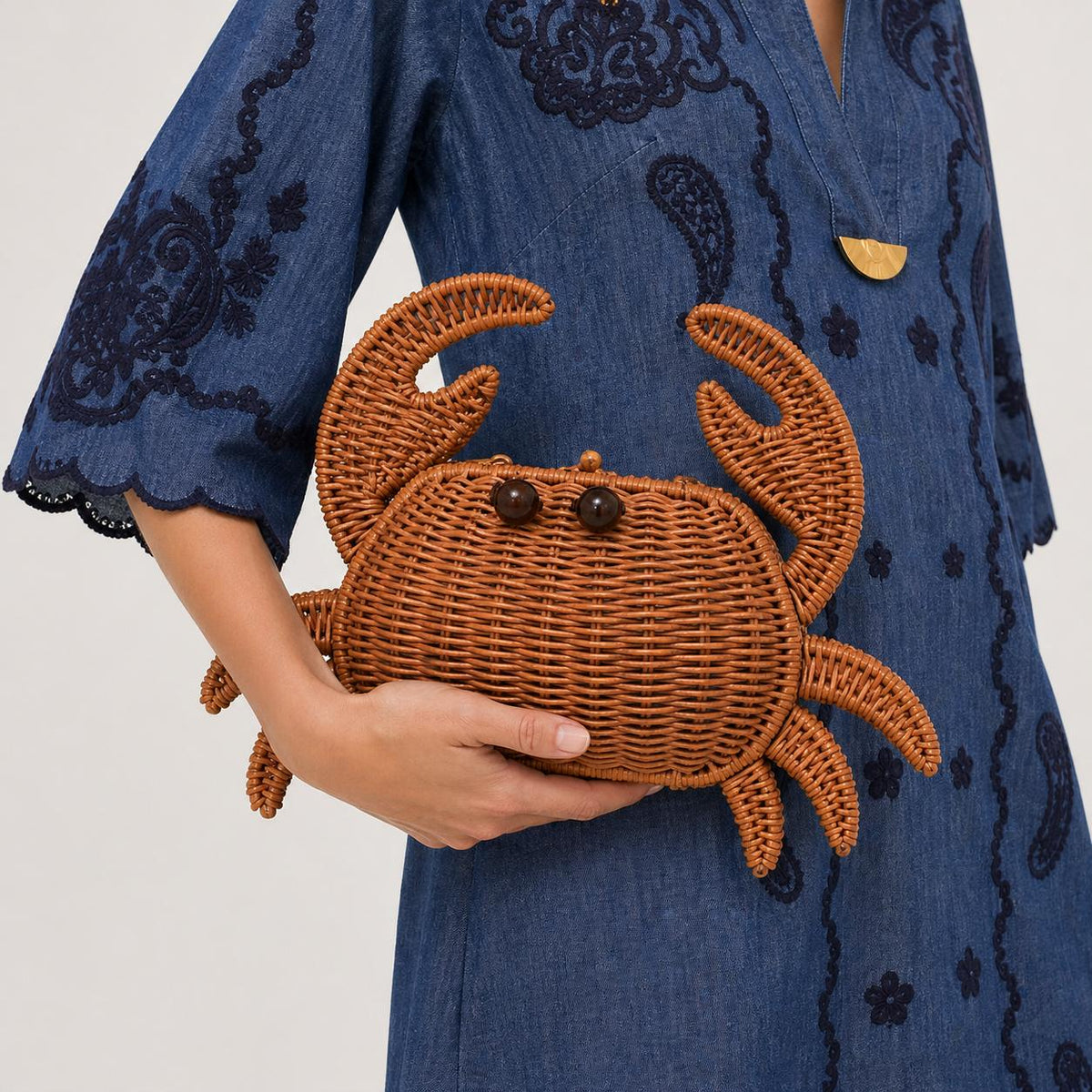 Woman wearing Tan Urban Expressions Sebastian Clutch 840504210242 View 1 | Tan