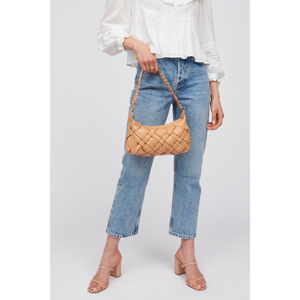 Woman wearing Camel Urban Expressions Paulette Baguette 818209016452 View 4 | Camel
