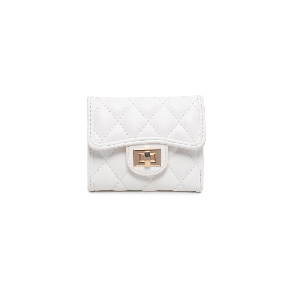 Woman wearing White Urban Expressions Shantel - Quilted Wallet 840611104755 View 5 | White