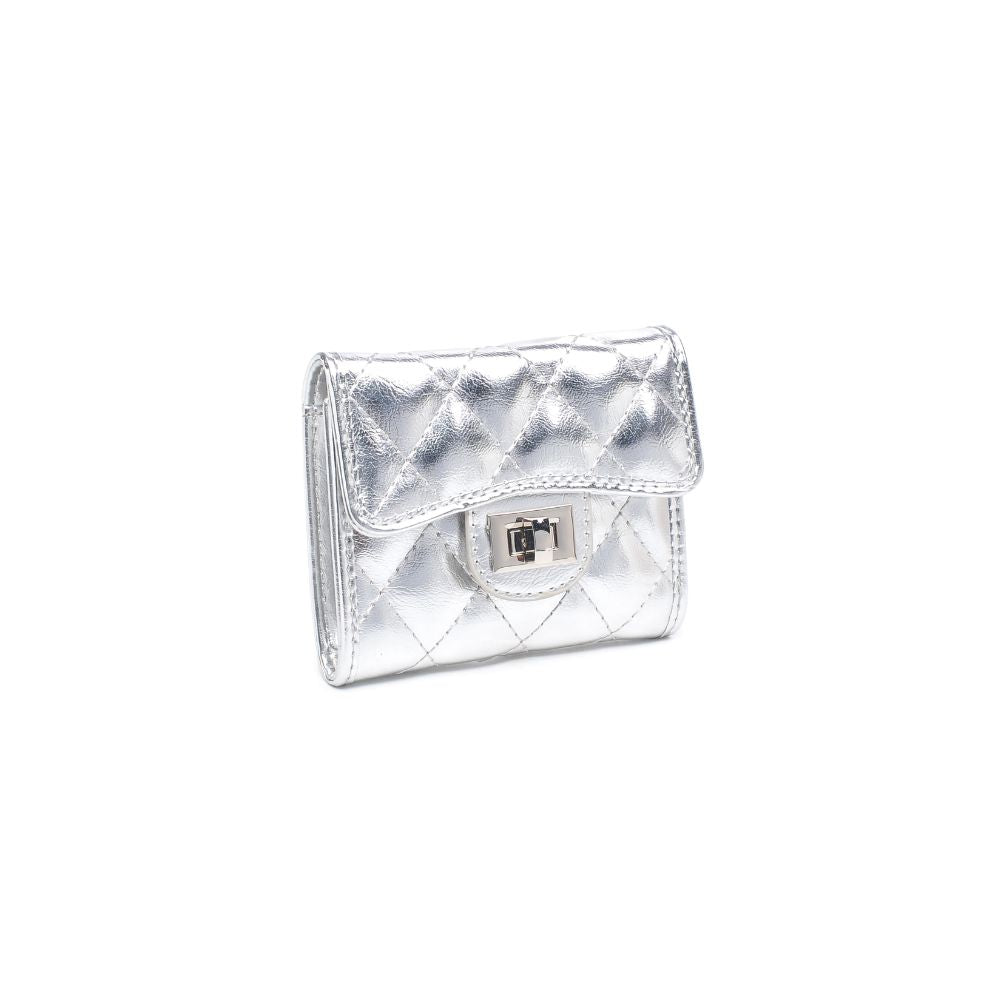 Woman wearing Silver Urban Expressions Shantel - Quilted Wallet 840611104762 View 6 | Silver