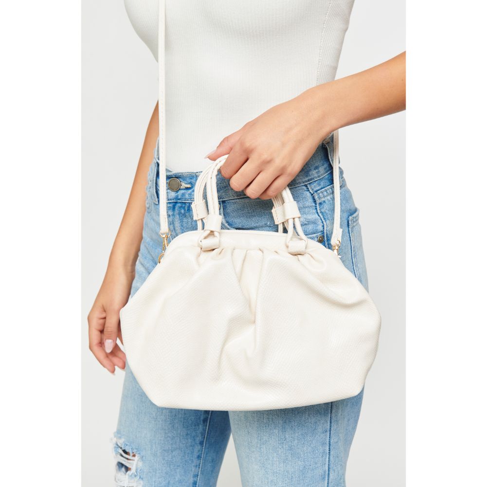 Woman wearing Ivory Urban Expressions Jordan Crossbody 840611171030 View 2 | Ivory