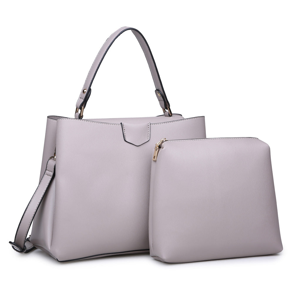 Woman wearing Taupe Urban Expressions Jessamy Tote NA-840611149329 View 6 | Taupe