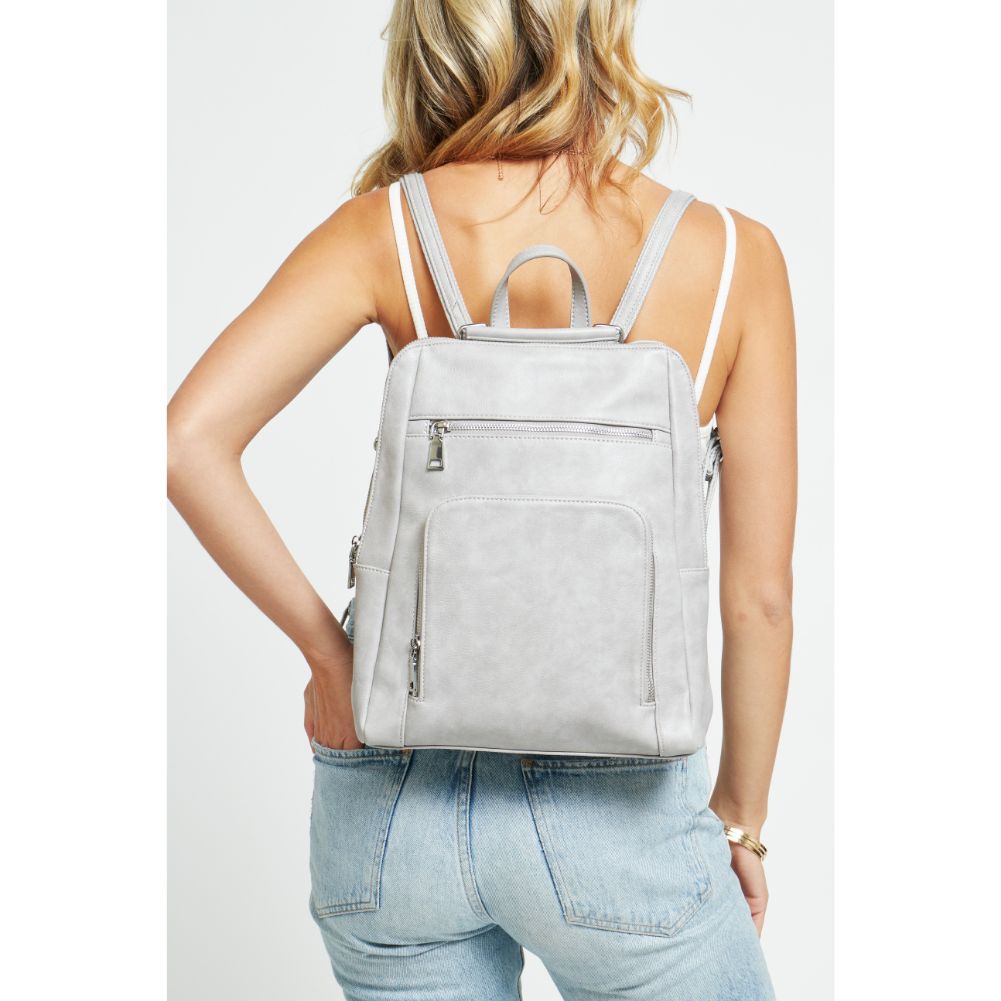 Woman wearing Grey Urban Expressions Gramercy Backpack 840611178688 View 1 | Grey