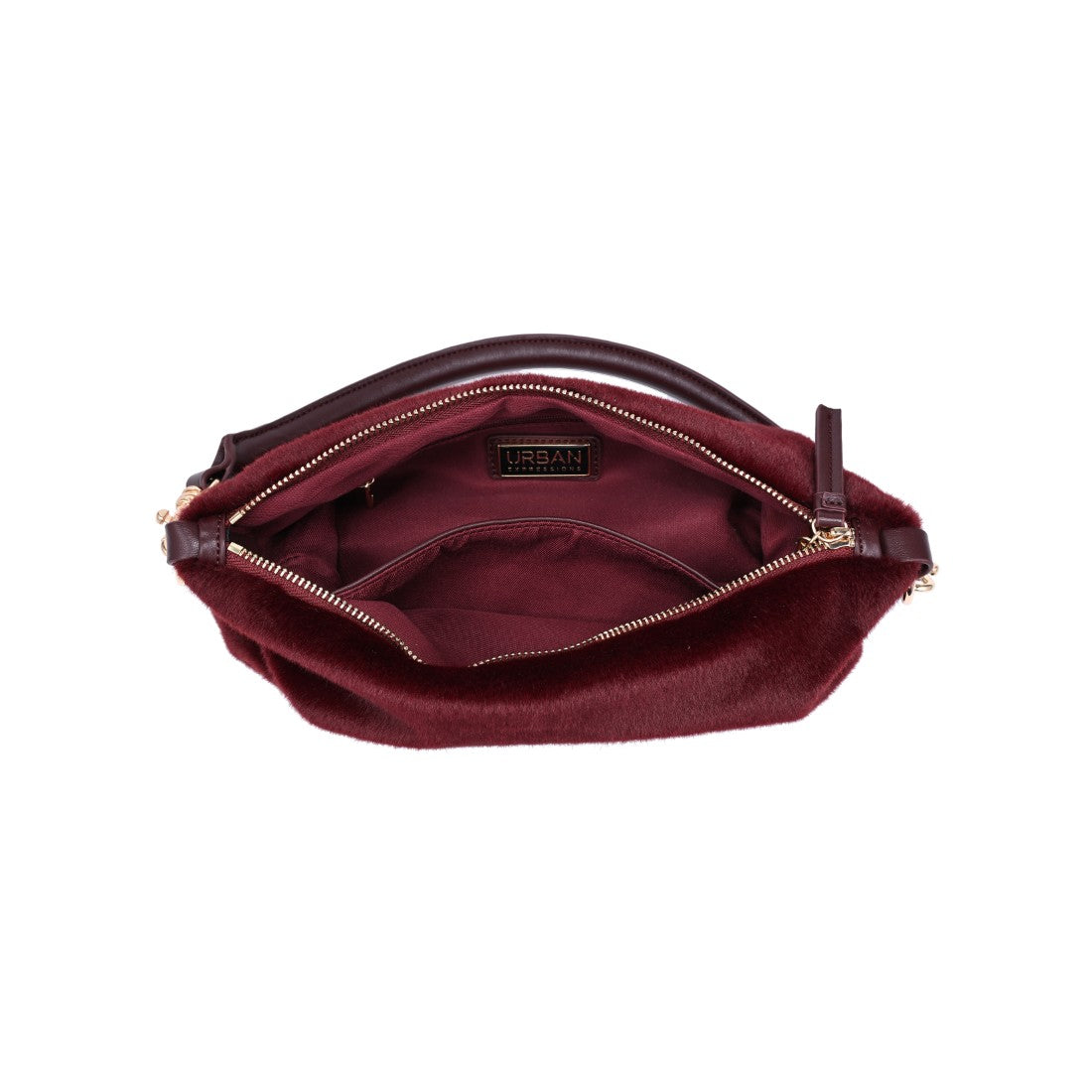 Urban Expressions Jordan - Faux Fur Crossbody 840504211843 View 8 | Burgundy