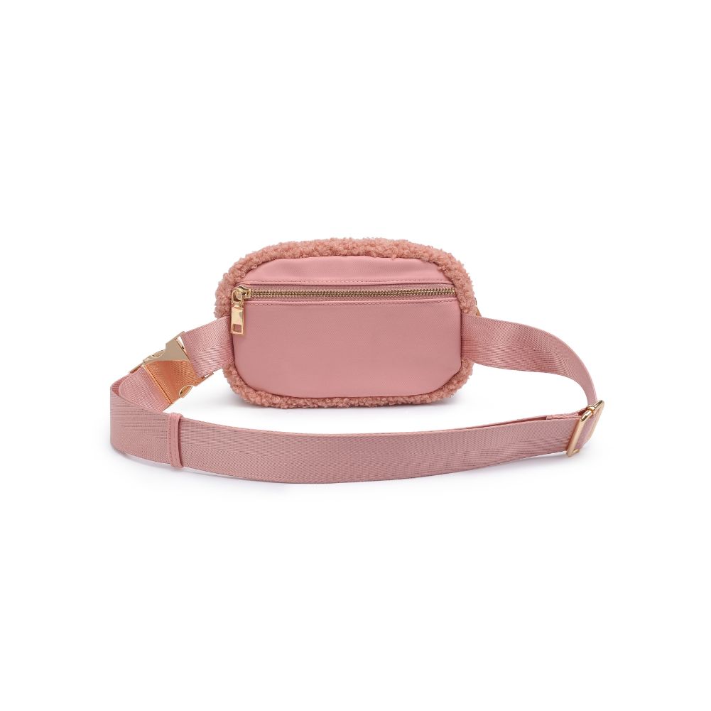 Woman wearing Rose Urban Expressions Santi Belt Bag 840611190475 View 7 | Rose