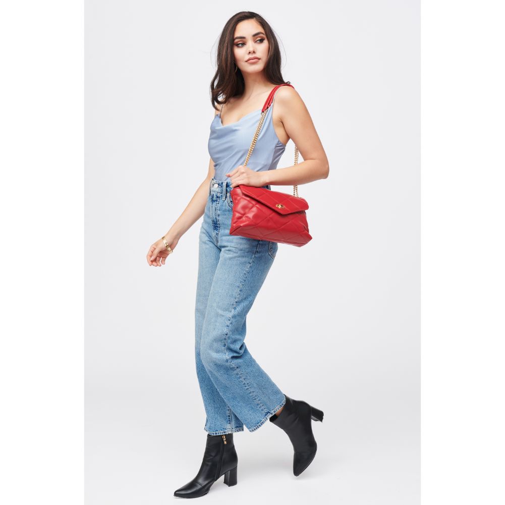 Woman wearing Merlot Urban Expressions Felicity Crossbody 840611182753 View 3 | Merlot