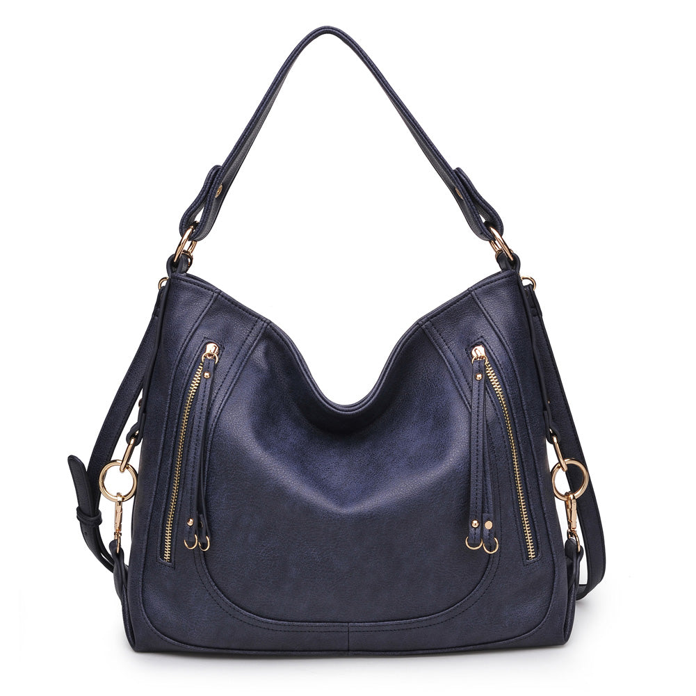 Product Image of Urban Expressions Jessica Pebble Satchel NA-840611155214 View 1 | Navy
