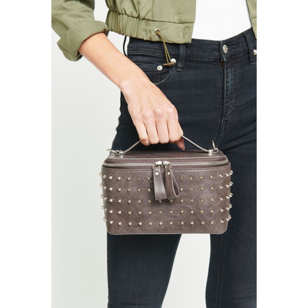 Woman wearing Gunmetal Urban Expressions Lynx Crossbody NA-840611154026 View 3 | Gunmetal