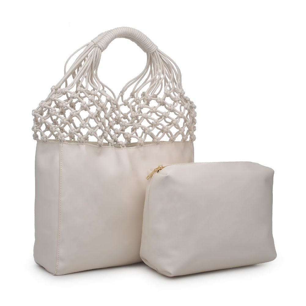 Woman wearing Cream Urban Expressions Santa Cruz Tote 840611169877 View 7 | Cream