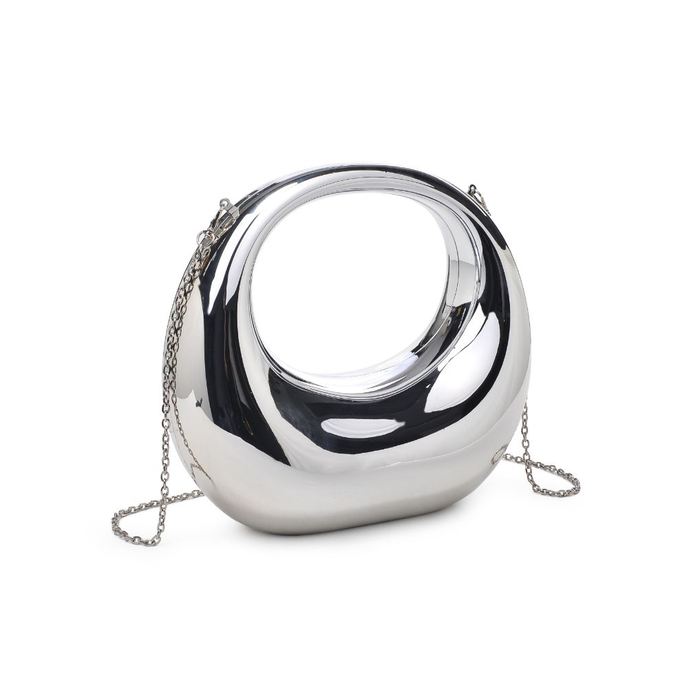 Woman wearing Silver Urban Expressions Bess Evening Bag 840611115898 View 6 | Silver