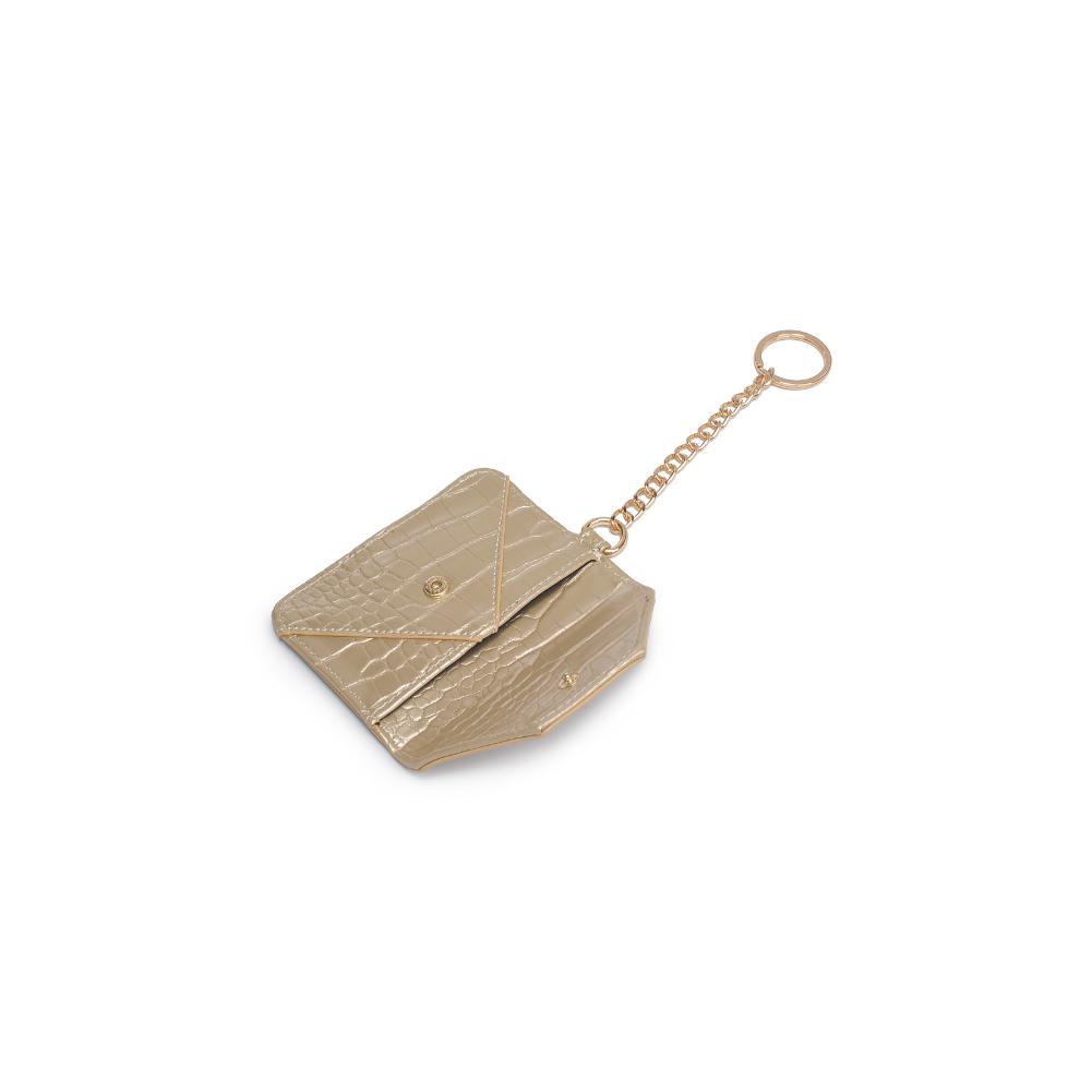 Woman wearing Gold Urban Expressions Gia - Croco Card Holder 840611121639 View 9 | Gold