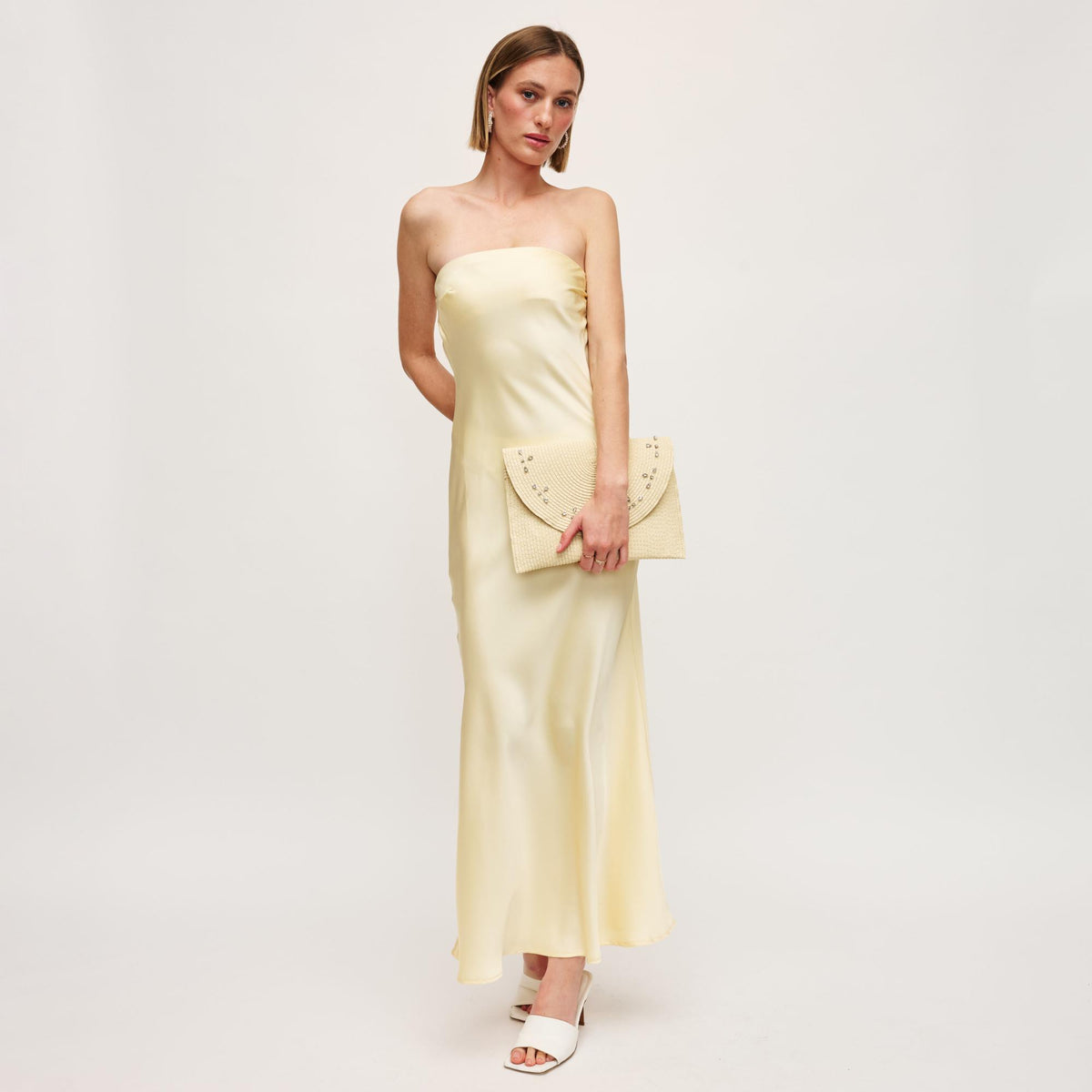 Woman wearing Cream Urban Expressions Emily Clutch 840611152732 View 3 | Cream