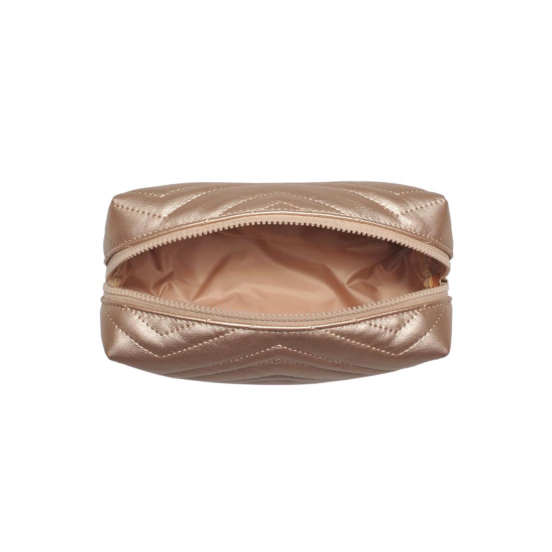Urban Essentials Chic Stitch Cosmetic & Travel Organizer Pouch 840611197191 View 8 | Gold