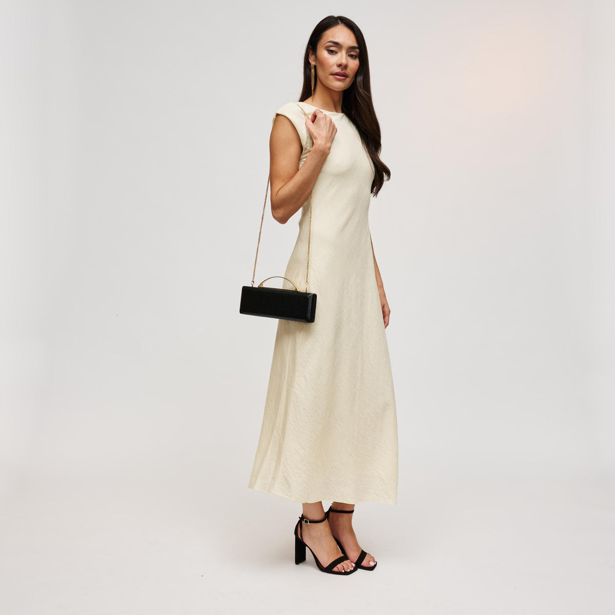 Woman wearing Black Urban Expressions Banks Clutch 840504212062 View 3 | Black