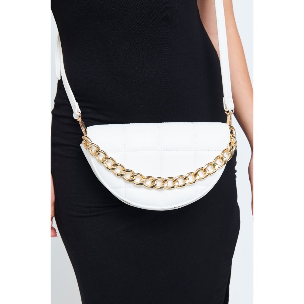Woman wearing White Urban Expressions Natalie Crossbody 840611178619 View 2 | White