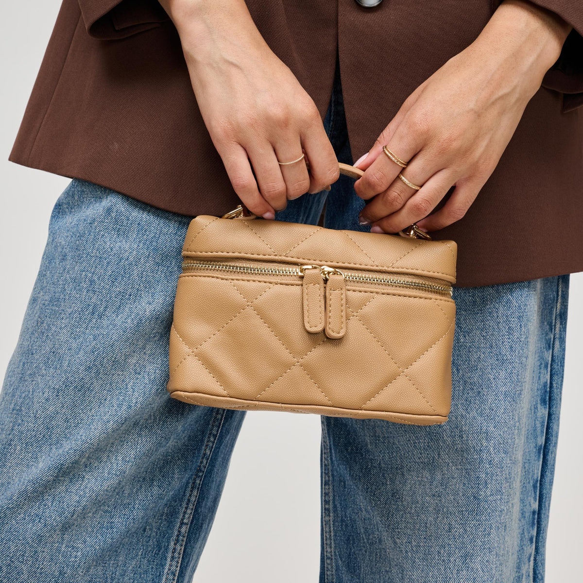 Woman wearing Natural Urban Expressions Snow Crossbody 840504215377 View 1 | Natural