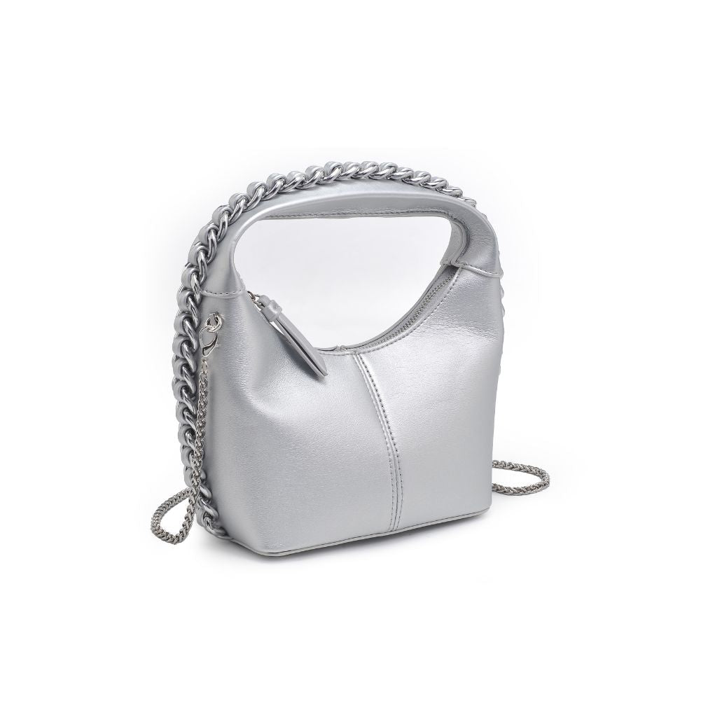 Woman wearing Silver Urban Expressions Lita Crossbody 840611114013 View 6 | Silver
