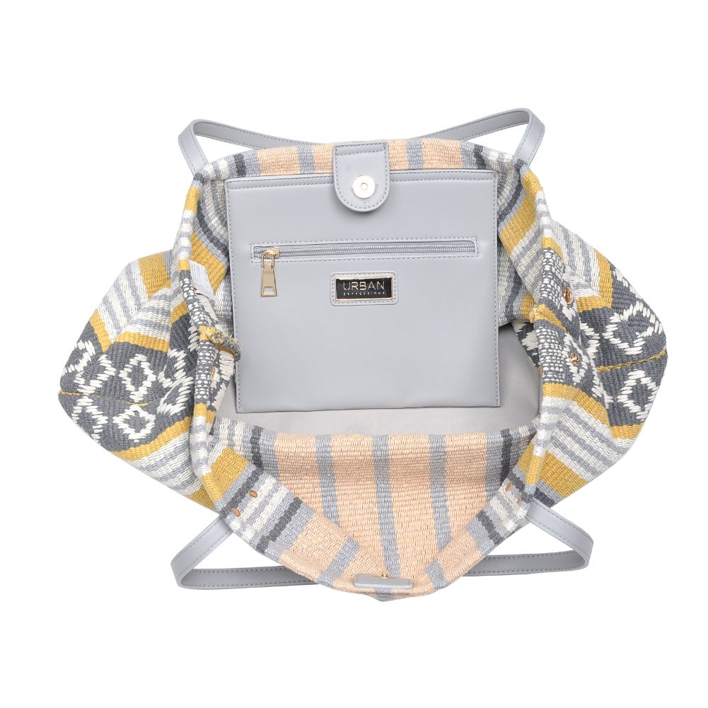 Product Image of Urban Expressions Nicole Tote 818209017985 View 8 | Yellow Stripe