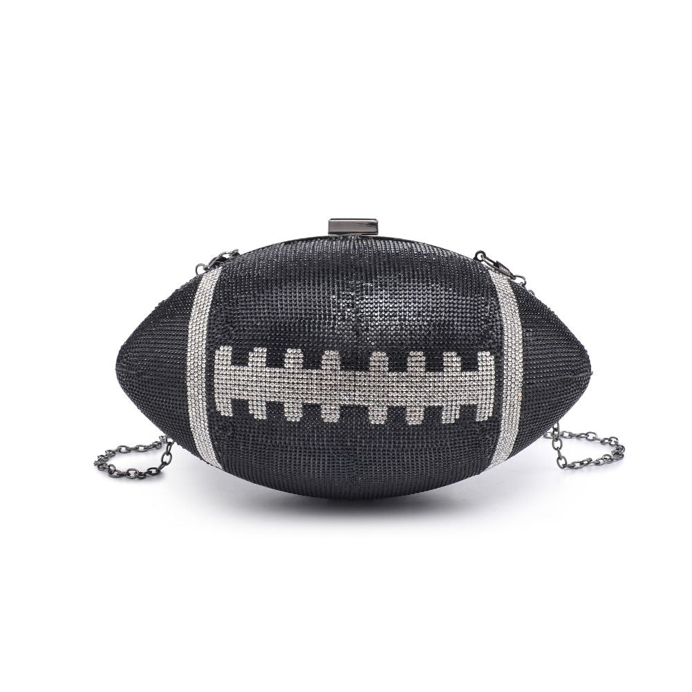 Woman wearing Black Silver Urban Expressions Robbie Evening Bag 818209012263 View 5 | Black Silver