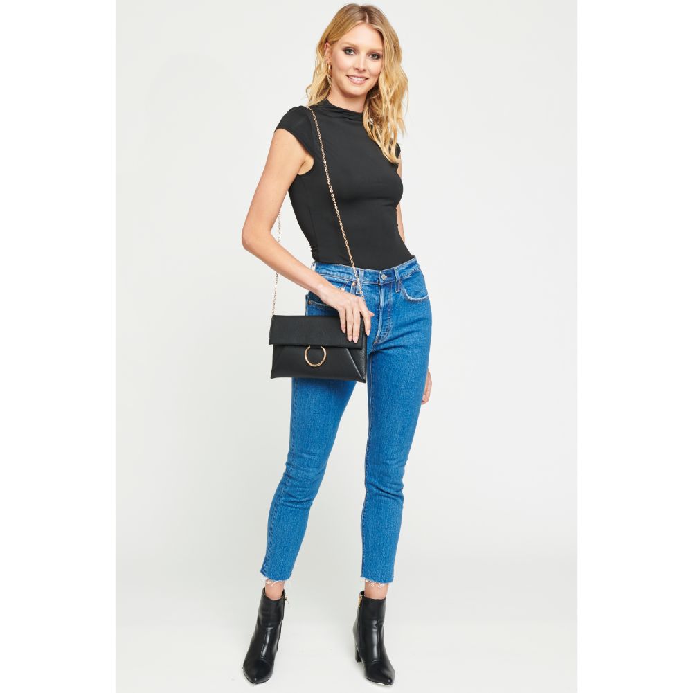 Woman wearing Black Urban Expressions Alyssa Clutch 840611147295 View 3 | Black