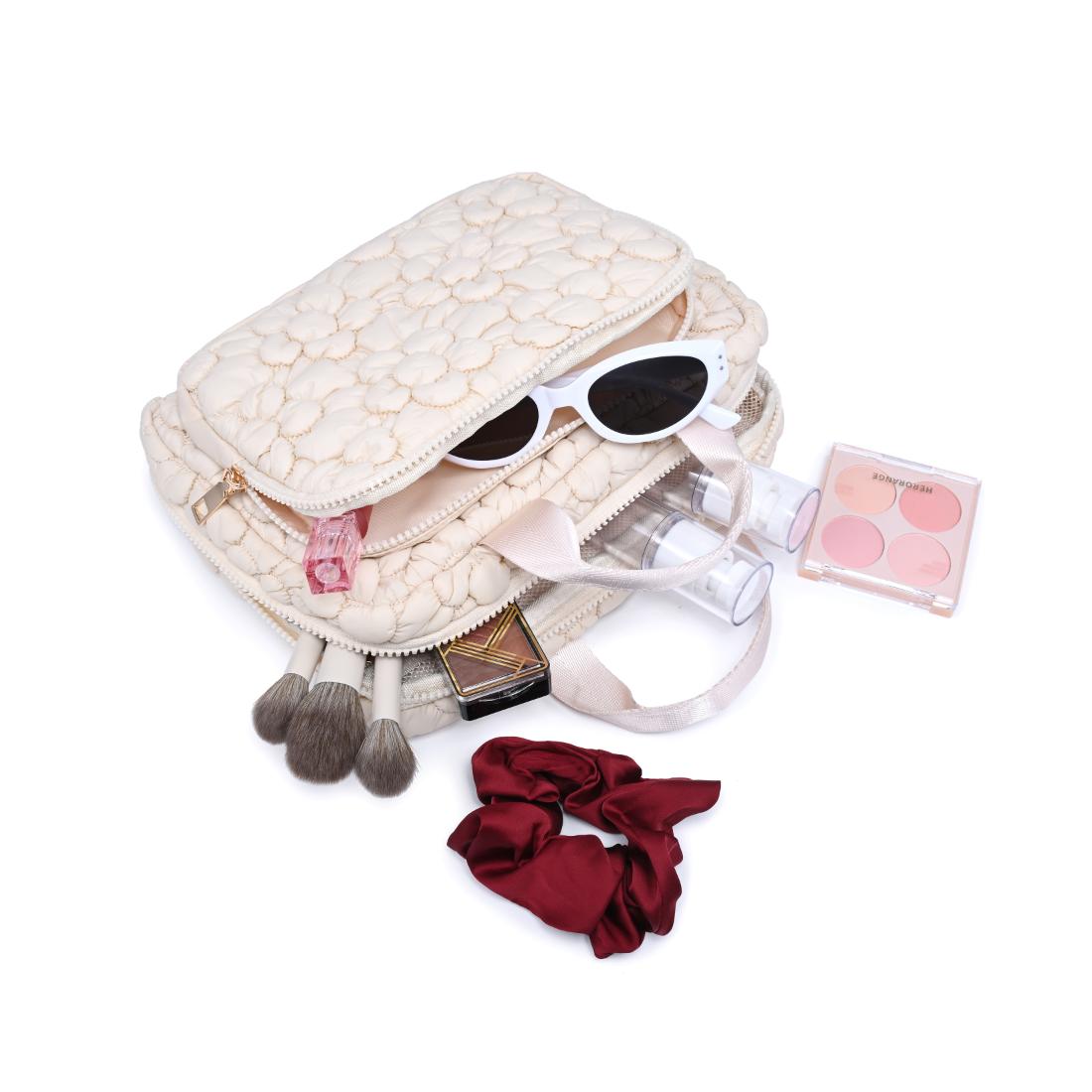 Woman wearing Cream Urban Essentials Petal Plush - Nylon Travel Organizer 840611195128 View 1 | Cream