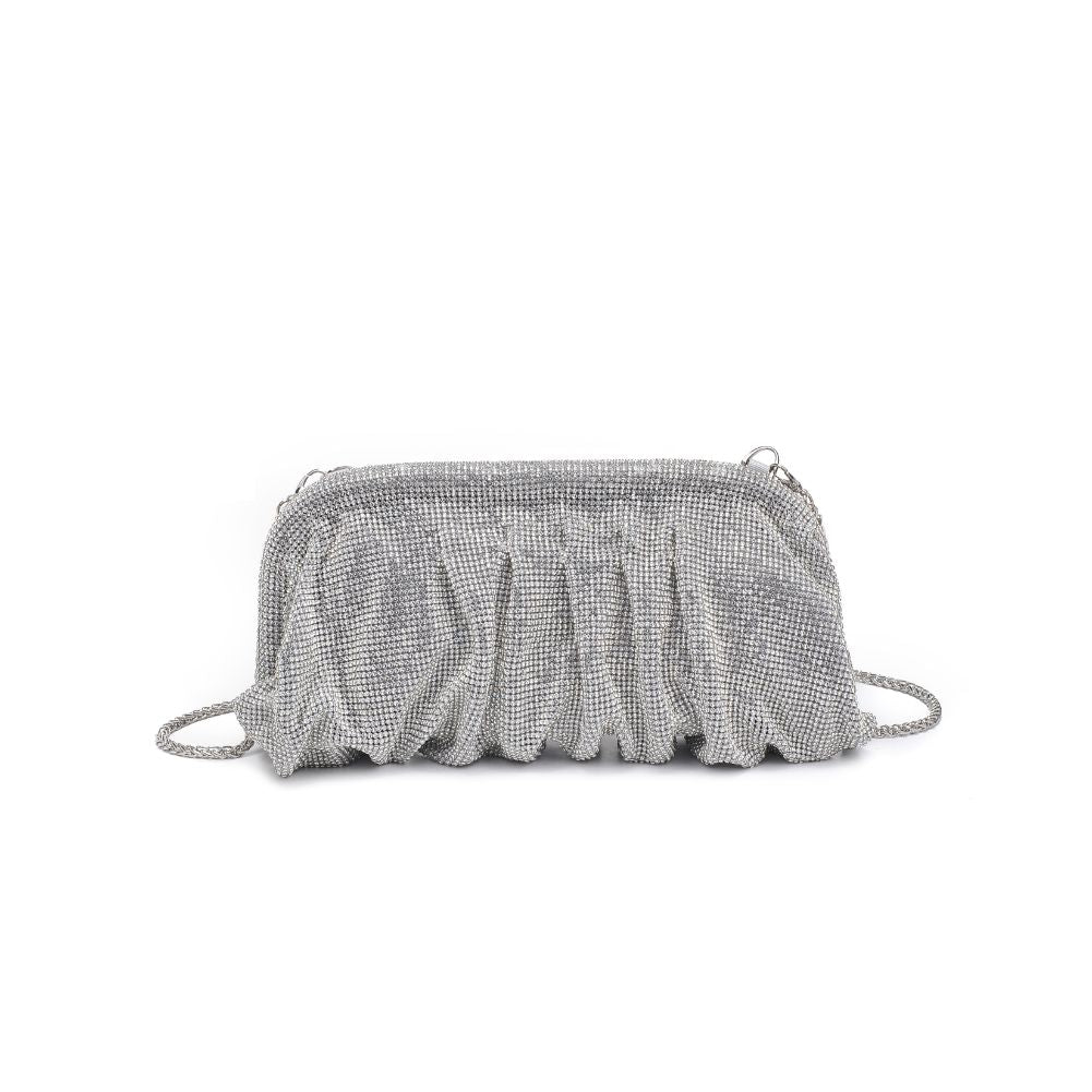 Woman wearing Silver Urban Expressions Irina Evening Bag 840611109378 View 5 | Silver