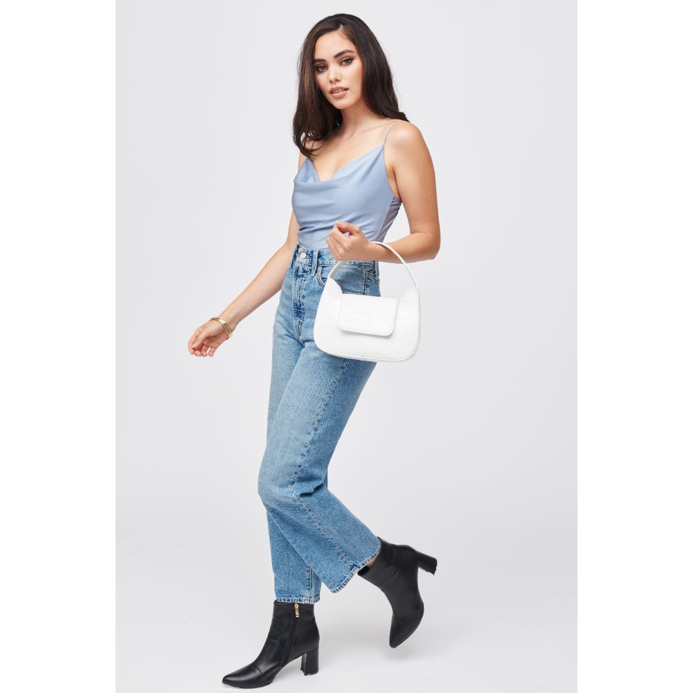 Woman wearing White Urban Expressions Esther Shoulder Bag 840611182463 View 4 | White