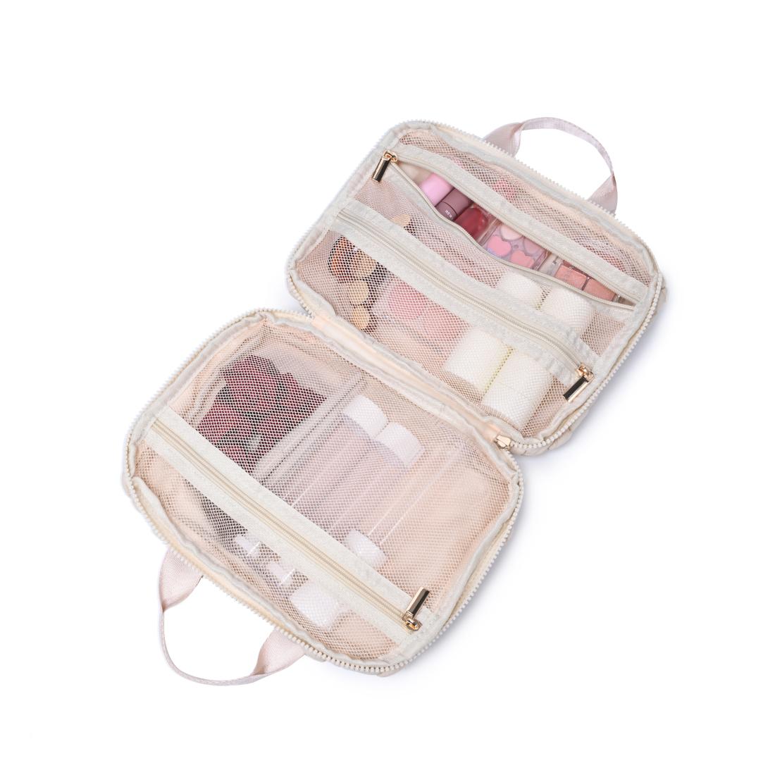 Woman wearing Cream Urban Essentials Petal Plush - Nylon Travel Organizer 840611195128 View 2 | Cream