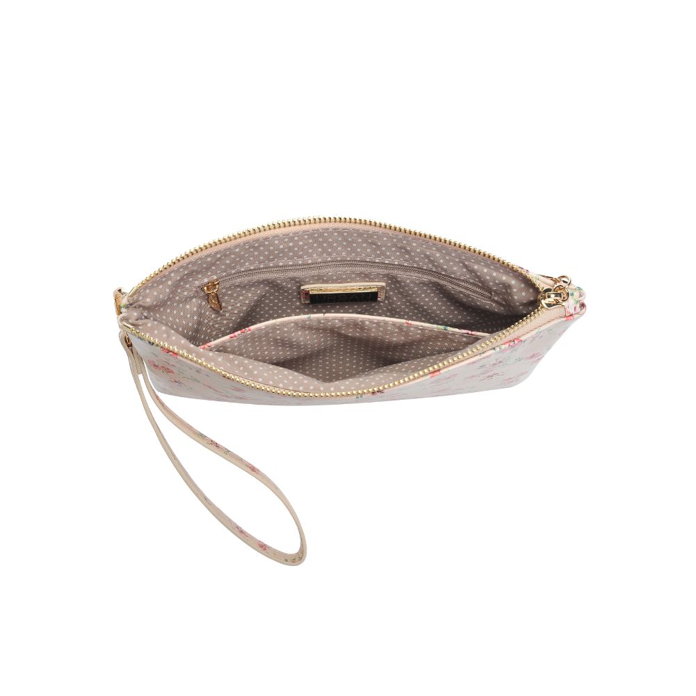 Product Image of Urban Expressions Joan Floral Wristlet 840611181138 View 8 | Cream