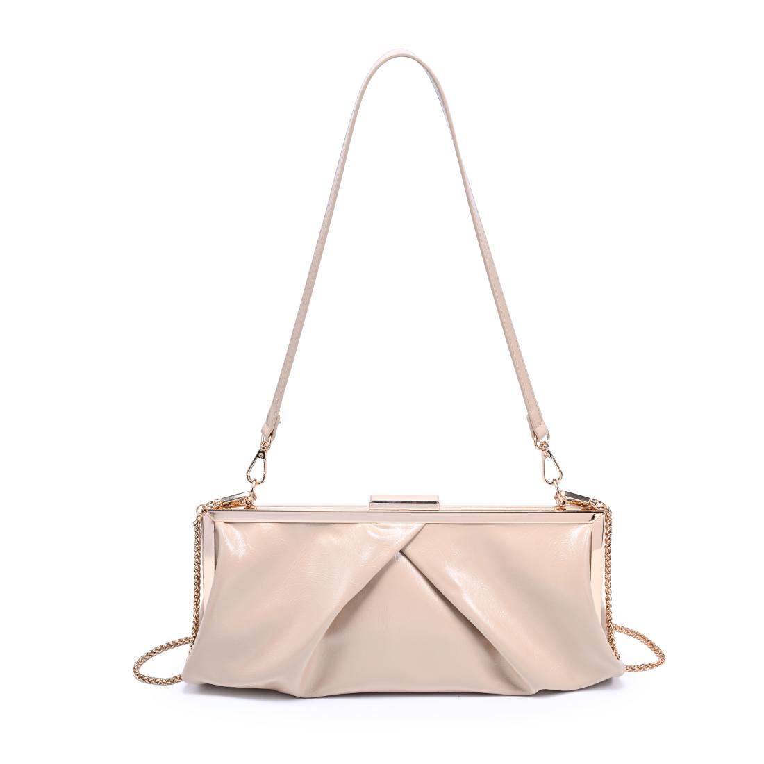 Woman wearing Nude Urban Expressions Scottie Crossbody 840504207990 View 7 | Nude