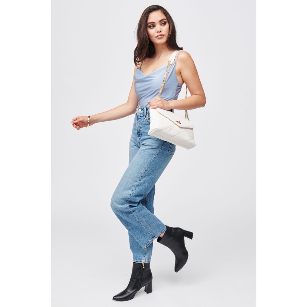 Woman wearing White Urban Expressions Felicity Crossbody 840611182777 View 4 | White