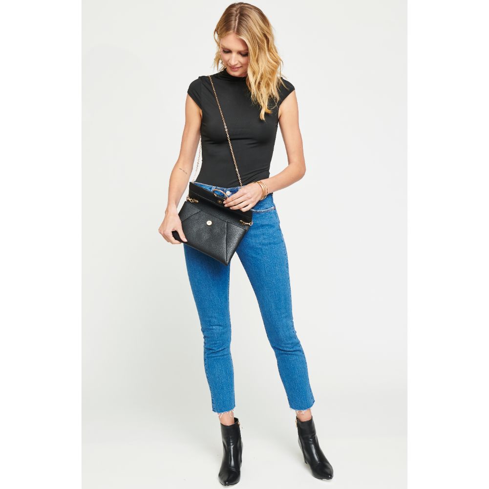 Woman wearing Black Urban Expressions Alyssa Clutch 840611147295 View 4 | Black