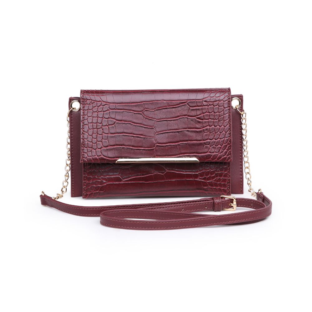 Product Image of Urban Expressions Asher Croc Crossbody 840611165398 View 5 | Burgundy