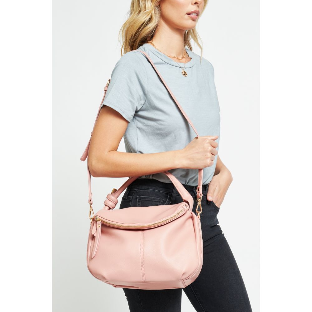 Woman wearing Rosewood Urban Expressions Layla Messenger 840611179029 View 1 | Rosewood