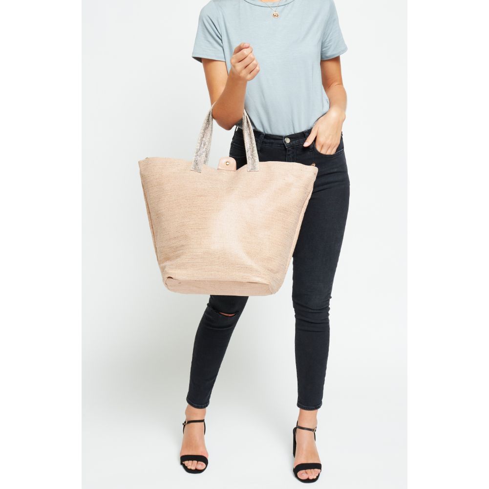 Woman wearing Natural Urban Expressions Maeve Tote 840611181428 View 3 | Natural