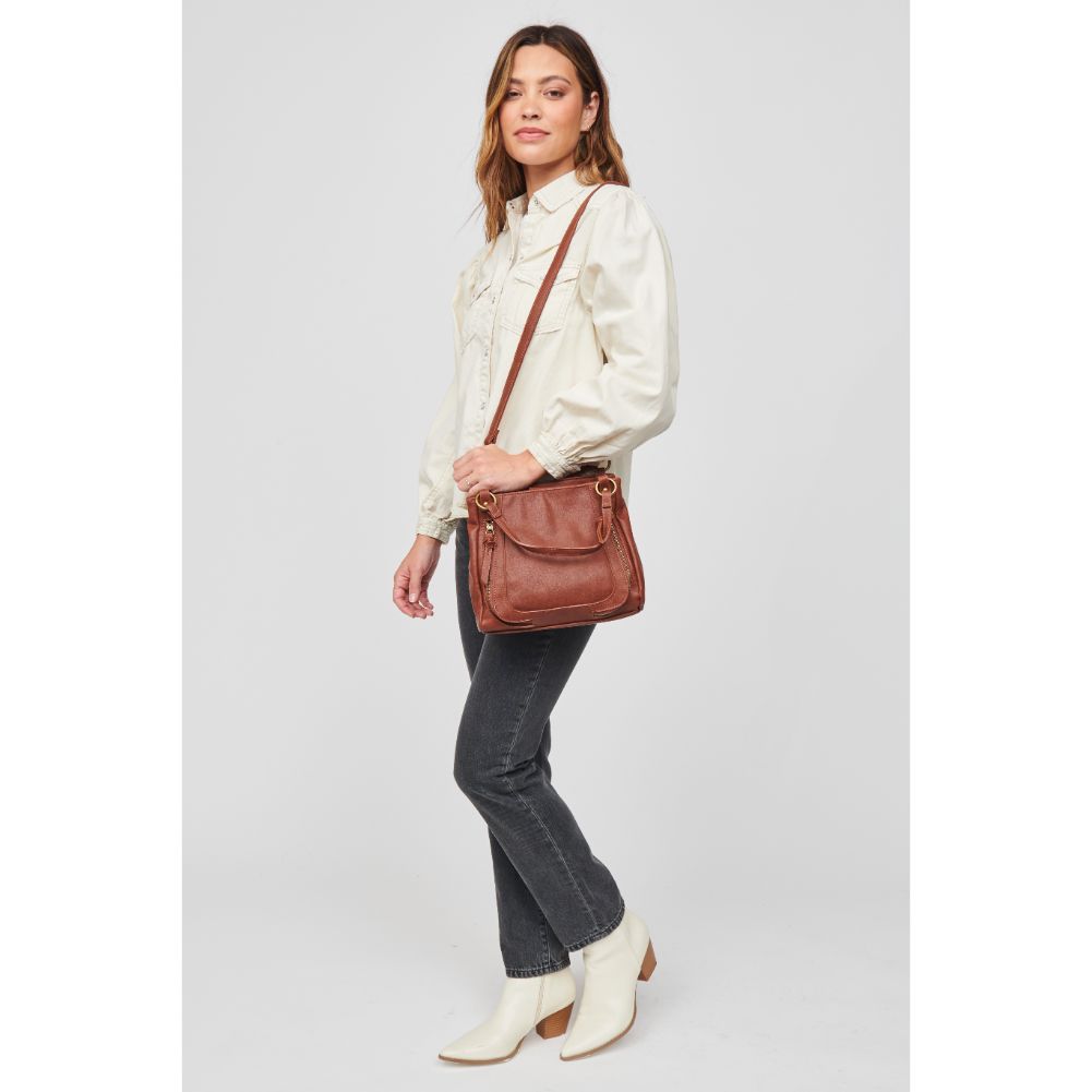 Woman wearing Tan Urban Expressions Mandeville Crossbody 840611110879 View 2 | Tan