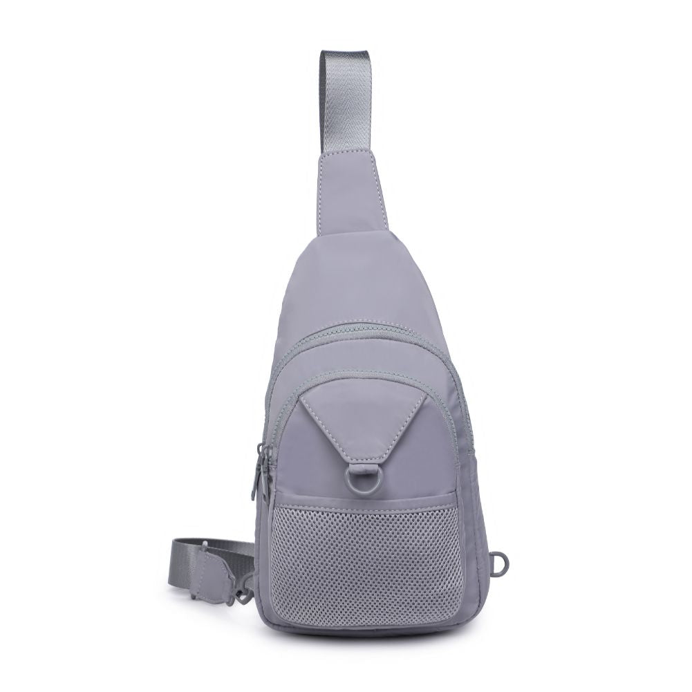 Woman wearing Grey Urban Expressions Walker - Nylon Sling Backpack 840611110664 View 5 | Grey
