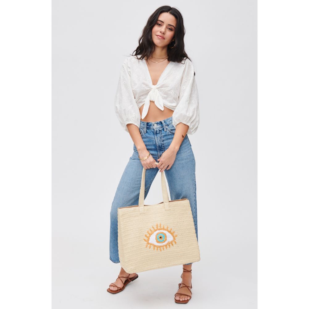 Woman wearing Ivory Urban Expressions Irma Tote 840611109224 View 4 | Ivory