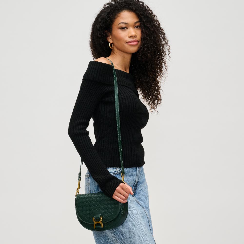 Woman wearing Forest Urban Expressions Alise Crossbody 840611194046 View 2 | Forest
