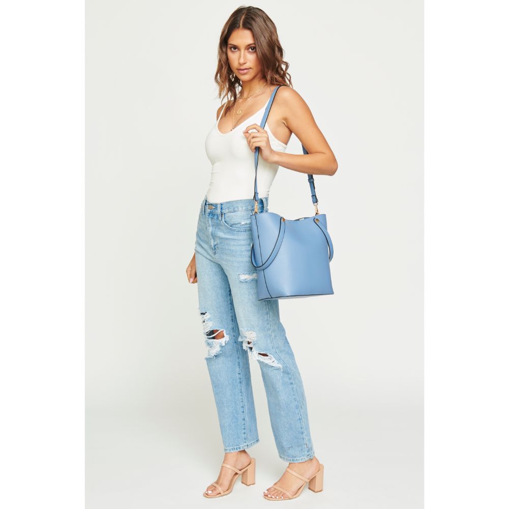 Woman wearing Denim Urban Expressions Carolina Tote NA-840611161703 View 4 | Denim