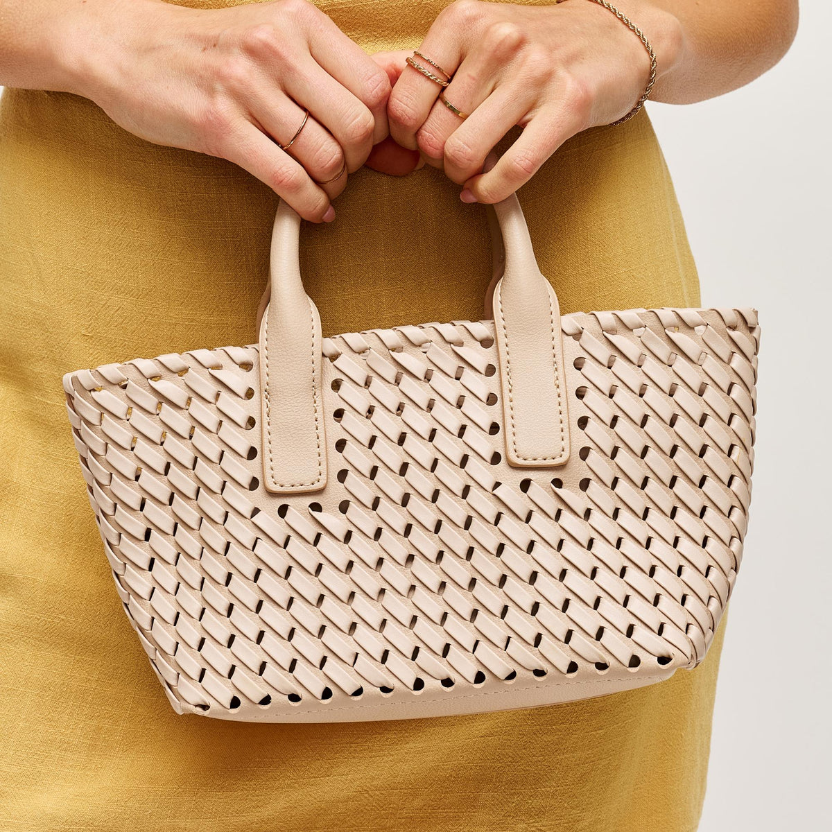Woman wearing Almond Urban Expressions Paisley Tote 840611126337 View 2 | Almond
