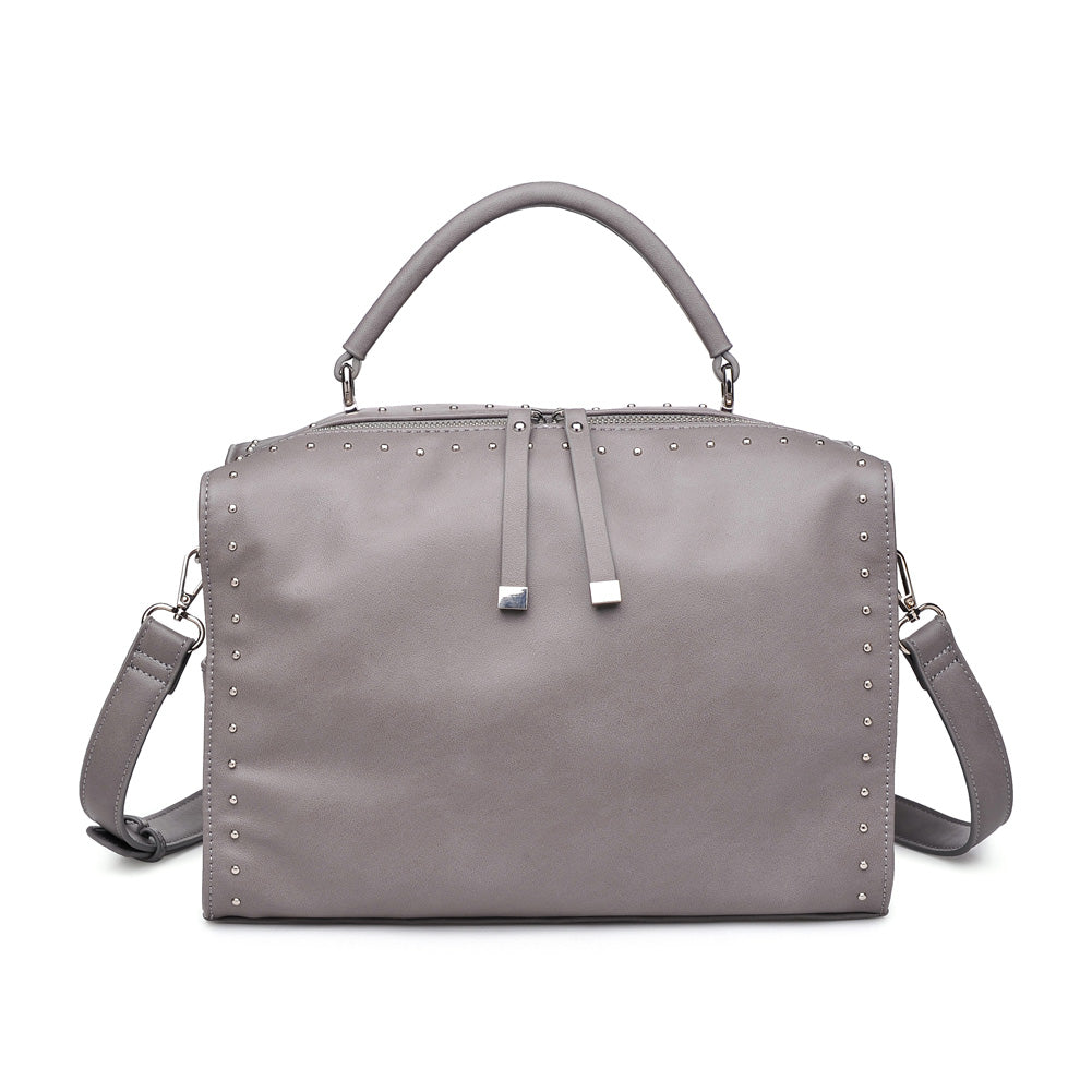 Woman wearing Grey Urban Expressions Madden Satchel 840611153753 View 5 | Grey