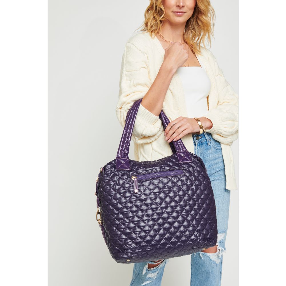 Woman wearing Eggplant Urban Expressions Wanderlust - Large Tote 840611157577 View 1 | Eggplant