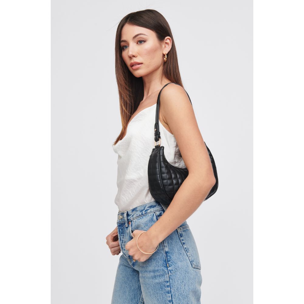 Woman wearing Black Urban Expressions Sybil - Quilted Shoulder Bag 818209018777 View 2 | Black