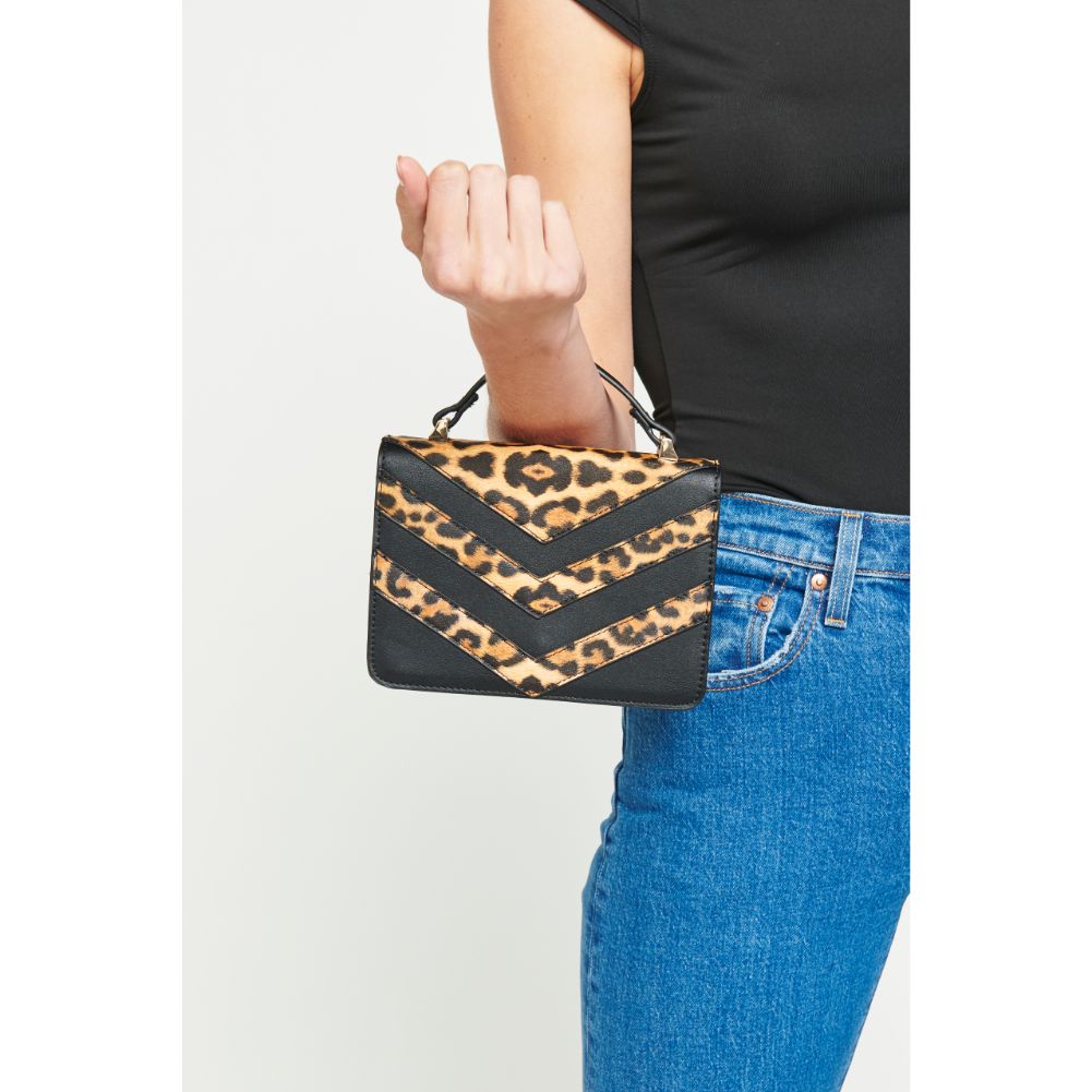 Woman wearing Leopard Urban Expressions Joslyn Crossbody 840611163721 View 2 | Leopard