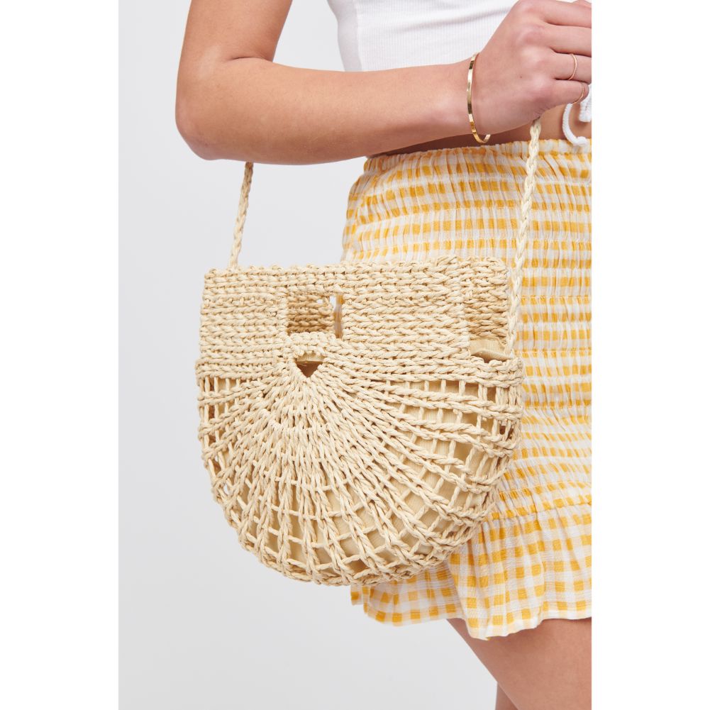 Woman wearing Cream Urban Expressions Exuma Crossbody 818209018678 View 4 | Cream