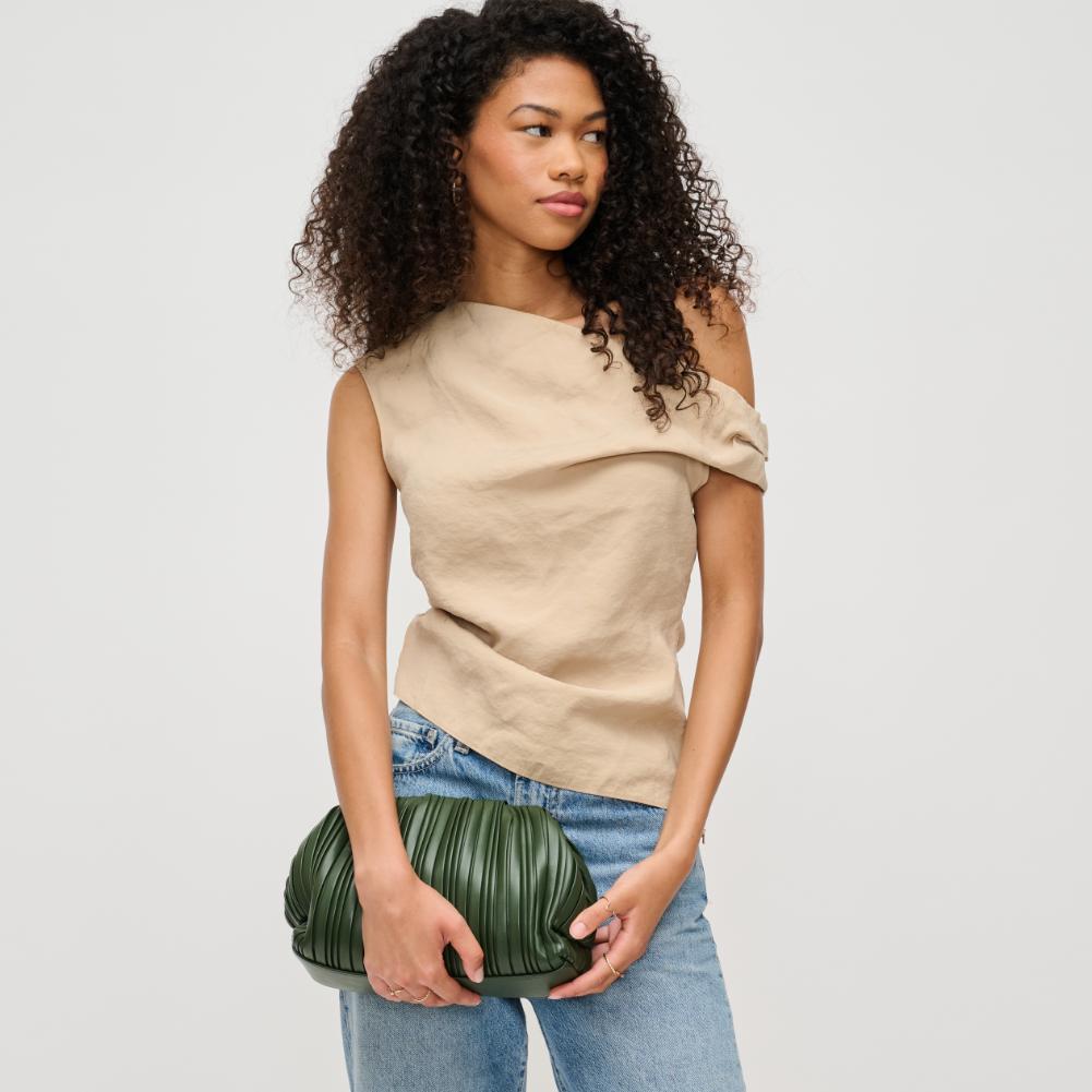 Woman wearing Forest Urban Expressions Philippa Clutch 840611193858 View 3 | Forest