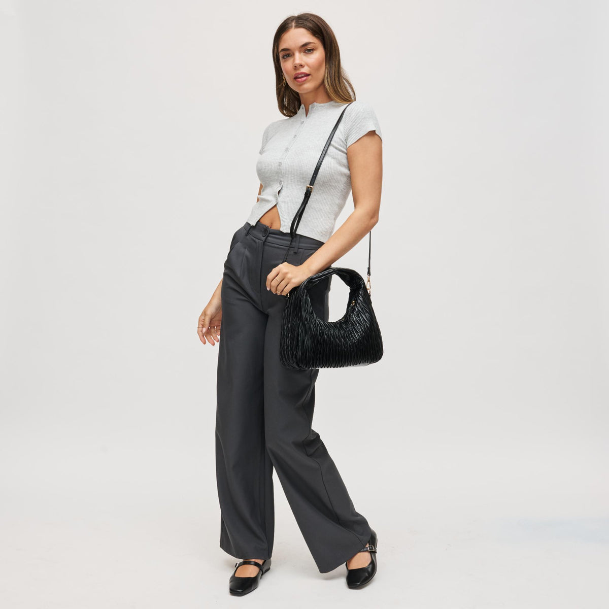 Woman wearing Black Urban Expressions Amara Crossbody 840611198839 View 4 | Black