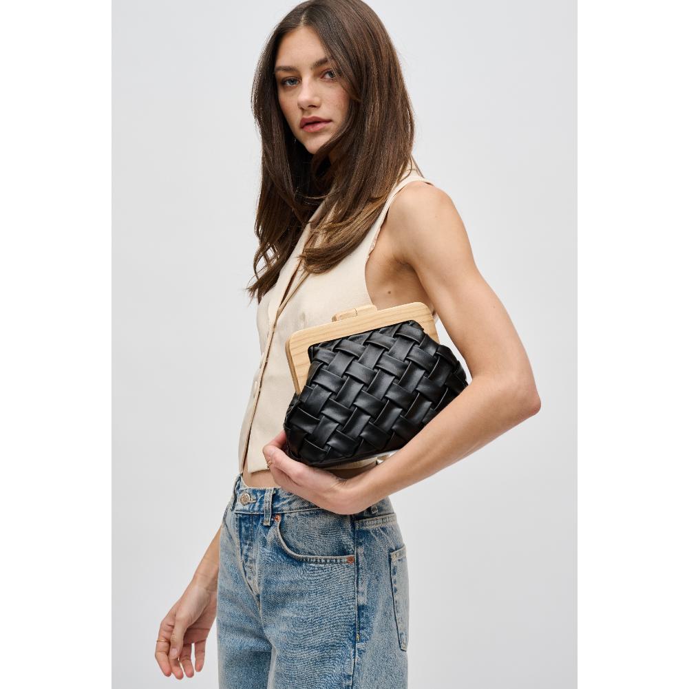 Woman wearing Black Urban Expressions Matilda Clutch 840611192073 View 4 | Black